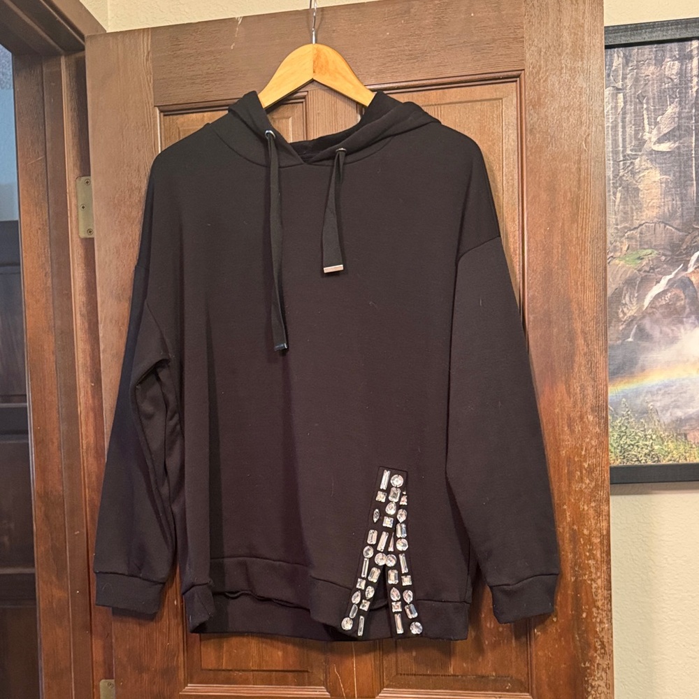 Black Hoodie with Embellishments